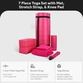 thumbnail image 3 of BalanceFrom Complete 7-Piece Yoga Set with 71” x 24” x 1” Extra Thick Mat, Pink, 3 of 12