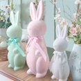 thumbnail image 1 of Easter Decorations - 3 Pack Pastel Flocked Bunny Kit - Spring Table Centerpieces Indoor Decor - Bunnies Decoration Set for Home & Party, 1 of 5