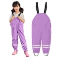 thumbnail image 2 of MIASHUI Salopette Imperméable pour Enfants, Vêtement de Pluie Résistant pour l'Extérieur, Violet, 1-3 Ans, 2 of 4