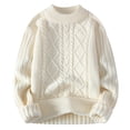 thumbnail image 1 of Styesk Mens Sweater Solid Color Pullover Sweater Comfy Soft Oversized Sweater Cable Knit Crewneck Sweater Casual Loose Sweaters with Ribbing Edge, 1 of 7