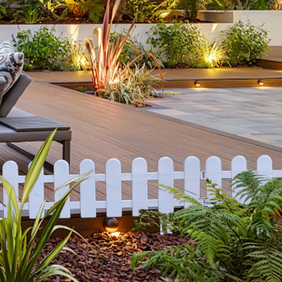 RRJ Plastic Fencing, PVC Garden Fence Decorative Hedge Border, ABS Outdoor Patio Lawn Edging for Yard Landscaping and Flower Bed Protection