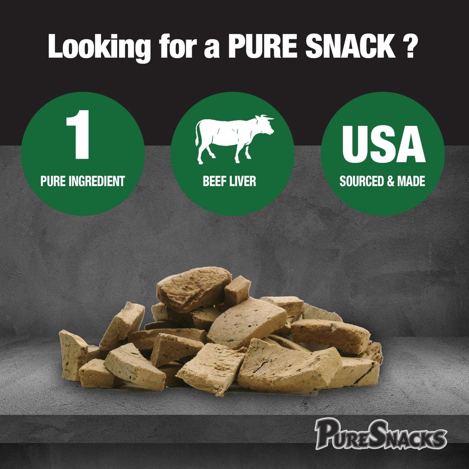 PureSnacks gâteries séchées à froid de foie de boeuf pour chien