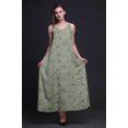thumbnail image 4 of Bimba Robe Maxi à Bretelles Spaghetti Sans Manches pour Femmes en Rayonne Imprimée d'Oiseaux, Coupe Évasée, Cami - Xxx-Grand, 4 of 5