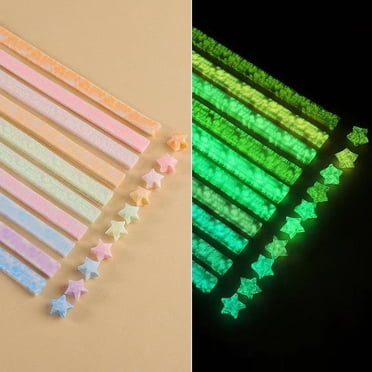 Meitianfacai Star Making Paper Star Paper Strip, Luminous Star Paper Strips Color Star Paper Strip Paper Decoration Paper Strips DIY Hand Art Crafts