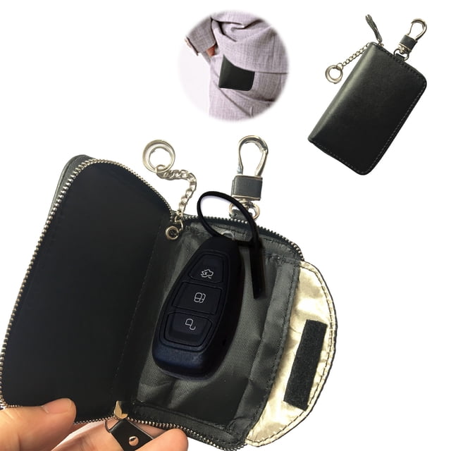 Lksixu Retro Faraday Bag Car Key Ant-i Theft Internal Rfid Shielding Fabric Shielding Car Key Storage Bins Organizers and Storage