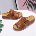 thumbnail image 4 of yulier Women Orthotic Slides Platform Wedge Slide Sandals Hook & Loop Adjustable Beach Sandals Comfortable Orthopedic Sandals Slip On Causal Slippers with Arch Support, 4 of 7