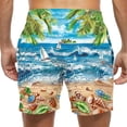 thumbnail image 4 of Kakii Men's Swim Trunks Hawaiian Bathing Mesh Lining Suit Swimsuits Beach Shorts with Pockets, 4 of 6