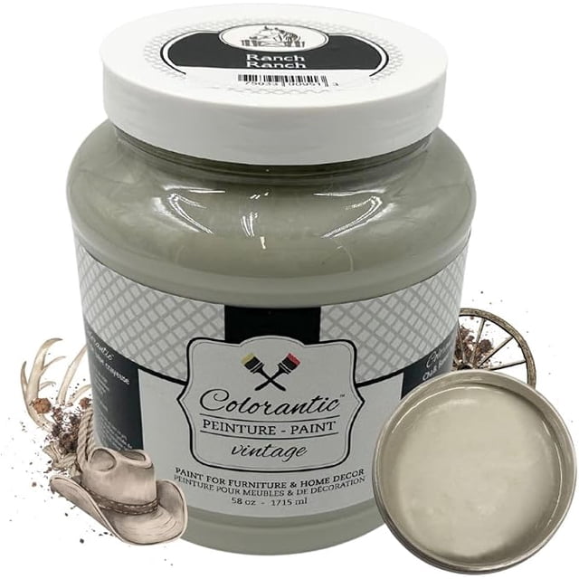 COLORANTIC | Ranch Chalk Paint | A pale gray-brown | DIY Furniture Makeover & Home Decor | Matte Finish | 58 oz