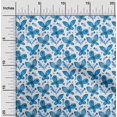 thumbnail image 1 of oneOone Cotton Poplin Medium Blue Fabric Insect & Floral Feather Craft Projects Decor Fabric Printed By The Yard 42 Inch Wide, 1 of 4