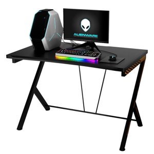 Pemberly Row Métal contemporain et MDF Bureau d'ordinateur de bureau en noir