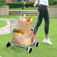 thumbnail image 4 of Gymax Chariot Utilitaire Pliant Portable pour Épicerie, Lessive, Voyage Argent, 4 of 9