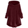 thumbnail image 1 of Womens Cardigan Plus Size Button Plush Tops Hooded Loose Cardigan Wool Coat Winter Jacket Navy Xl, 1 of 5