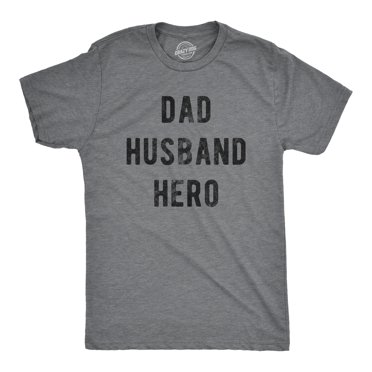 T-shirt Homme Papa Mari Héros Drôle Cadeau Fête des Pères pour Papa Génial Pop T-Shirt Graphique (Gris Chiné Foncé) - TTG