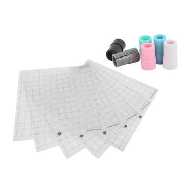Risegun Tapis De Découpe pour Cricut Maker, 5 Pièces 30,5 X 30,5 Cm Kit De Tapis De Découpe Adhésif Antidérapant avec 6 Adaptateurs De Stylo pour Cricut Explore One