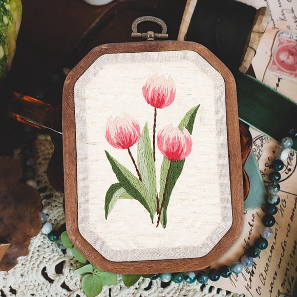 WHAMVOX 1Set Household Needlepoint Kit with Embroidery Assorted Color for Craft Use