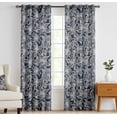 thumbnail image 1 of Vargottam Extra Long Cotton Curtains - 108" Length Drapes for High Ceilings or French Doors - 52"x108", Light Filtering Rod Pocket/Back Tab Drapes, Set of 2 Panels - Abstrct Floral Design (Blue), 1 of 8
