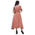 thumbnail image 4 of Moomaya Robe Midi en Viscose à Manches Courtes Imprimée Style Santoon à Taille à Cordon pour Femmes, 4 of 5