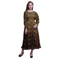 thumbnail image 1 of Bimba Robe Maxi à Volants pour Femmes, Florale, Manches Bishop, Col Rond, Taille Smockée - Xxx-Grand, 1 of 5