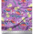 thumbnail image 1 of Soimoi Crepe Silk Fabric Fruits,Swim Ring & Goggles Summer Designs Printed Fabric 1 Yard 42 Inch Wide, 1 of 3