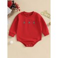 thumbnail image 2 of Faithtur Baby Christmas Rompers Newborn Winter Tree Embroidery Round Neck Bodysuit Infant Long Sleeve Jumpsuits for Winter, 2 of 8