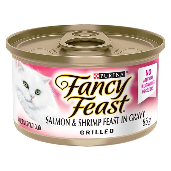 Fancy Feast Grilled Salmon & Shrimp in Gravy, Wet Cat Food 85g