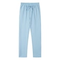 thumbnail image 1 of WRKEKC Casual Pants for Men Spring Fall Fashion Solid Color Drawstring Elastic Waist Long Pants for Daily Casual Outings Lounge　Wear, 1 of 9