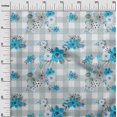 thumbnail image 2 of oneOone Popeline de Coton Bleu Turquoise Tissu Floral Matière de Robe Tissu Imprimé Tissu au Mètre 56 Pouces de Large, 2 of 4