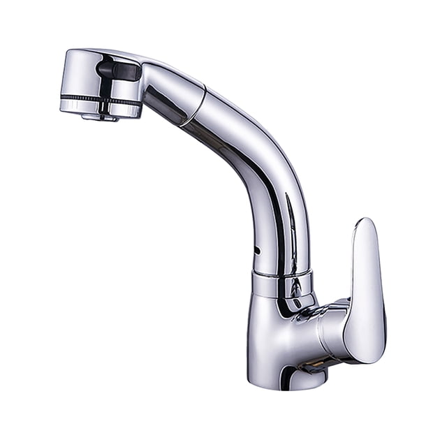 Lift & Pull Out Kitchen Faucets with 2 Spray Modes Swivel Bathroom Basin Sink Faucets Pull Down Sprayer Ceramic Valve Brass Single Handle Water Tap