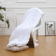 thumbnail image 4 of Comtest Chunky Knit Throw Blanket Chenille, White, 47"x71"(Home Size), 4 of 6