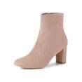 thumbnail image 1 of Unique Bargains Bottines à Talon Épais à Fermeture Éclair pour Femmes, 1 of 8