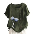 thumbnail image 1 of Birdeem Womens Summer Casual Round Neck Short Sleeve Printing Loose Shirt Tops, 1 of 1
