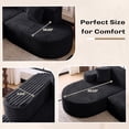 thumbnail image 3 of MELLCOM 93'' Modular Sectional Boneless Sofa, L Shaped Cloud Couches with Memory Foam Seating＆Wide Armrest Design, Sofa Couch for Living Room, Bedroom, No Assembly Required (Black, Left Hand Facing), 3 of 5