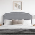 thumbnail image 2 of Cora Upholstered Clipped-corner Headboard w/ Nailhead Trim Grey King, 2 of 10