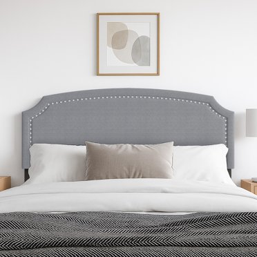 HMD Cora Upholstered Queen Headboard, Gray