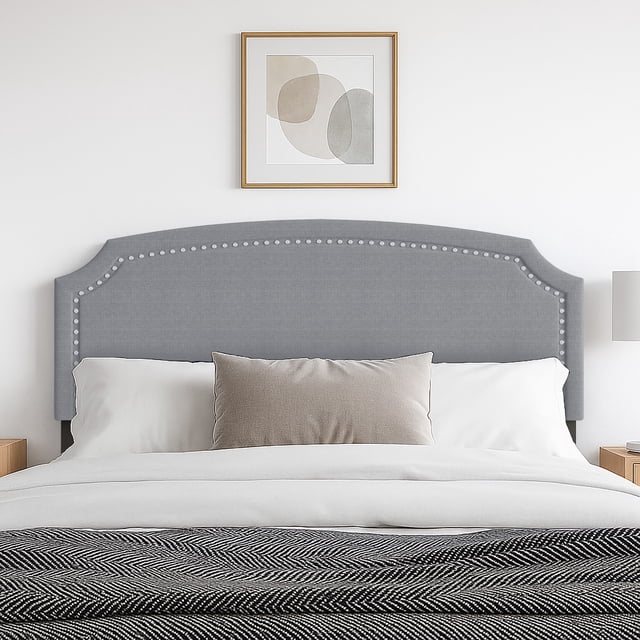 HMD Cora Upholstered Twin Headboard, Gray