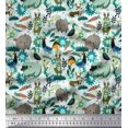 thumbnail image 1 of Soimoi Poly Georgette Fabric Floral,Bird & Animal Cartoon Print Sewing Fabric Yard 42 Inch Wide, 1 of 3