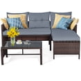 thumbnail image 2 of Costway 3PCS Patio Wicker Rattan Sofa Set Outdoor Sectional Conversation Set Lawn Garden, 2 of 10