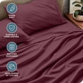 thumbnail image 4 of Bare Home Premium 1800 Collection 3-Piece Bed Sheet Set, Twin-XL, Burgundy, 4 of 10