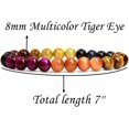 thumbnail image 2 of Bracelet Extensible en Perles Rondes de 8 mm en Oeil de Tigre Multicolore Naturel de Qualité AA 7 Pouces Unisexe, 2 of 4