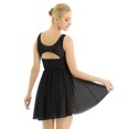 thumbnail image 3 of LiiYii Robe de Ballet Sans Manches en Maille Fluide pour Femmes Costume de Danse Lyrique pour Performance sur Scène Noir TP, 3 of 8