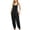 Black, variant on LOVZFMLL Women's Jumpsuit, Fashion Casual Cold Shoulder Jumpsuit Solid Button Suspender Wide Pocket Leg Pant Black, XL