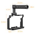 thumbnail image 3 of Andoer Andoer Camera Video Cage + Handle Kit Aluminum Alloy with Dual Cold Shoe Mounts Numerous 1/4 Inch Threads Replacement for Sony A7IV/ A7III/ A7II/ A7R III/ A7R II/ A7S II, 3 of 7