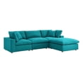 thumbnail image 4 of Modway Commix 4 Piece Down Filled Overstuffed Sectional Sofa Set in Teal, 4 of 5