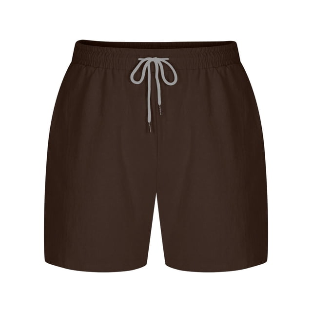 Plebaso Men's Casual Shorts Drawstring Elastic Waist Summer Shorts Lightweight Beach Shorts with Pockets