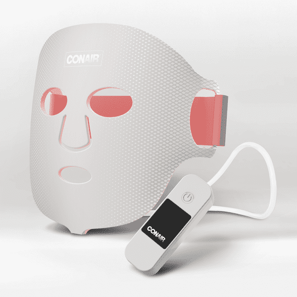 Conair LED Red Light Therapy Facial Mask, Anti‑aging Silicone Facial Mask, White, 1 Pc, Gift for Her