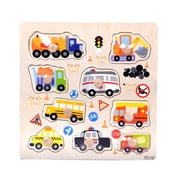 EGNMCR 9 Piece Wooden Transportation Puzzle Early Learning Baby Kids Toys B Puzzle Jigsaw Birthday Gifts for Kids