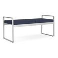 thumbnail image 1 of Gansett Reception Waiting Room Healthcare 2-Seat Bench / Silver Steel / Blue, 1 of 5