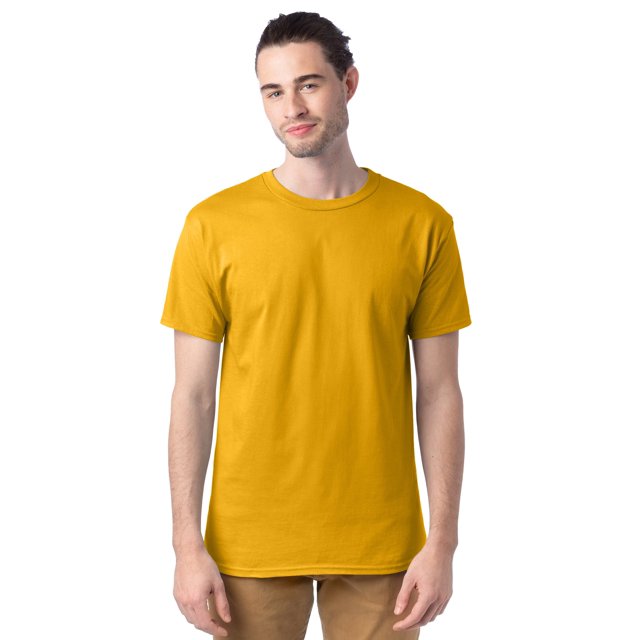Hanes T-Shirts à Col Ras du Cou ComfortSoft pour Hommes, Lot de 4, S, Or