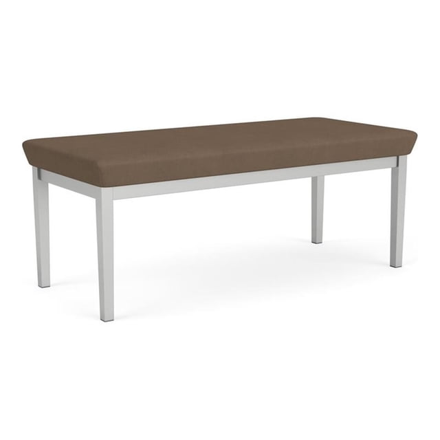 Banc 2 Places pour Réception et Salle d'Attente Lenox en Acier / Acier Argenté / Brun