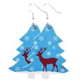 thumbnail image 1 of Christmas Faux Leather Earrings Santa Xmas Tree Snowman Earrings Dangle Earrings, 1 of 10